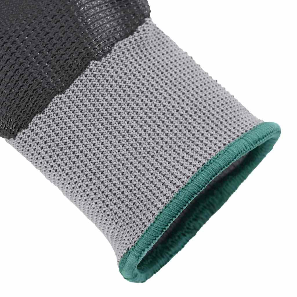 Lot de 24 gants de travail en polyester gris et noir 11/XXL pour l'intérieur et l'extérieur