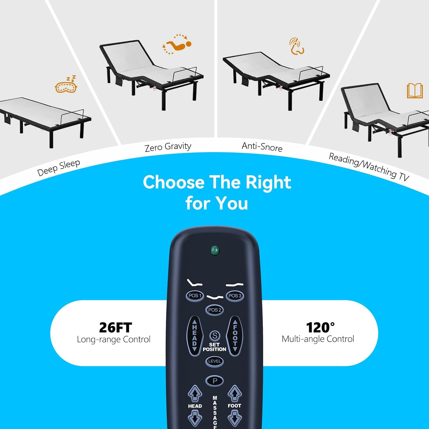 Replacement Remote Control for Sealy Adjustable Bed, for Dual Vibe Old Gen, for Premier X-10 X10 E97 Dual Vibe