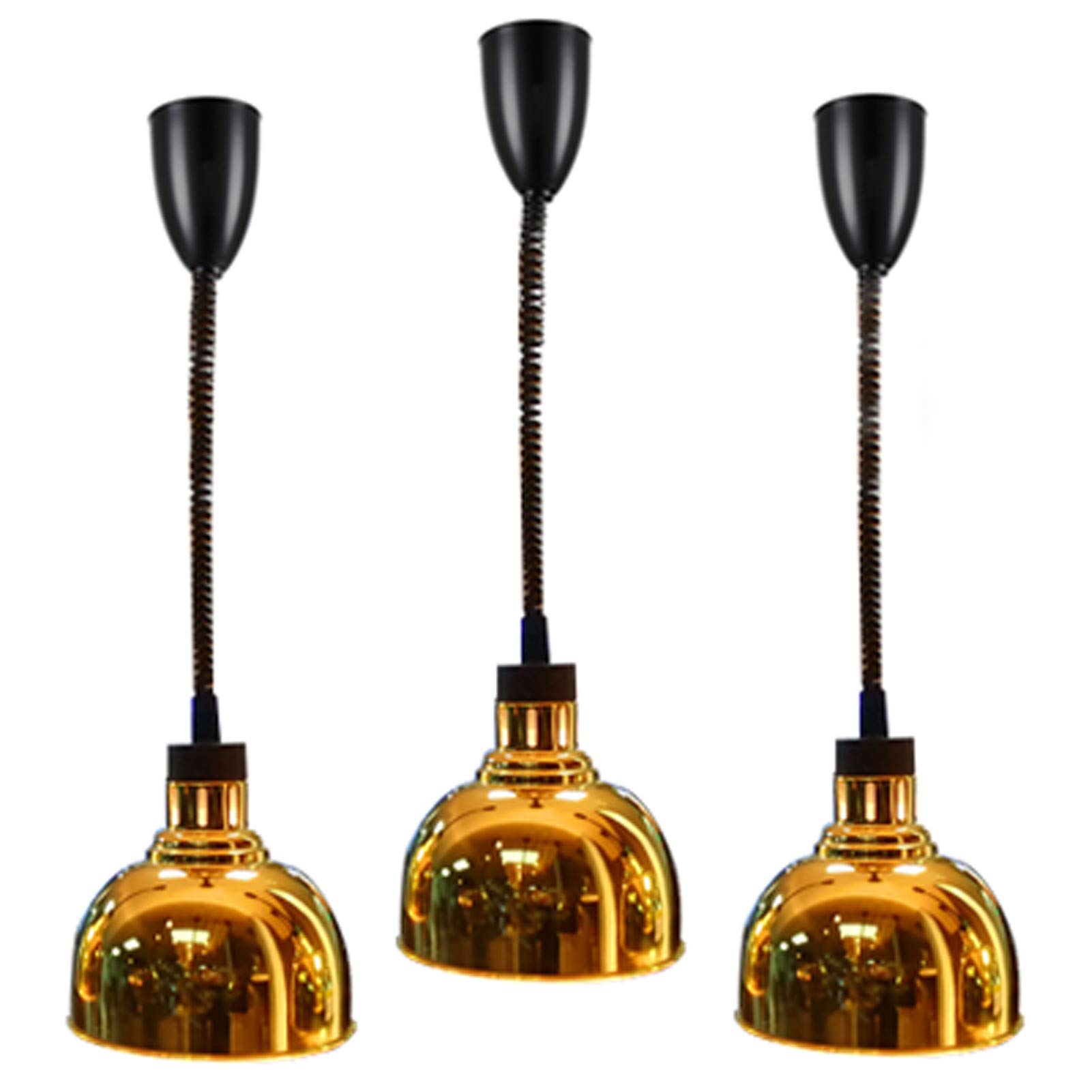 Lampe chauffante Professionnelle pour Aliments, idéale pour la Cuisine, Les Restaurants et Les buffets. Maintient l'humidité et la saveur (dorée).