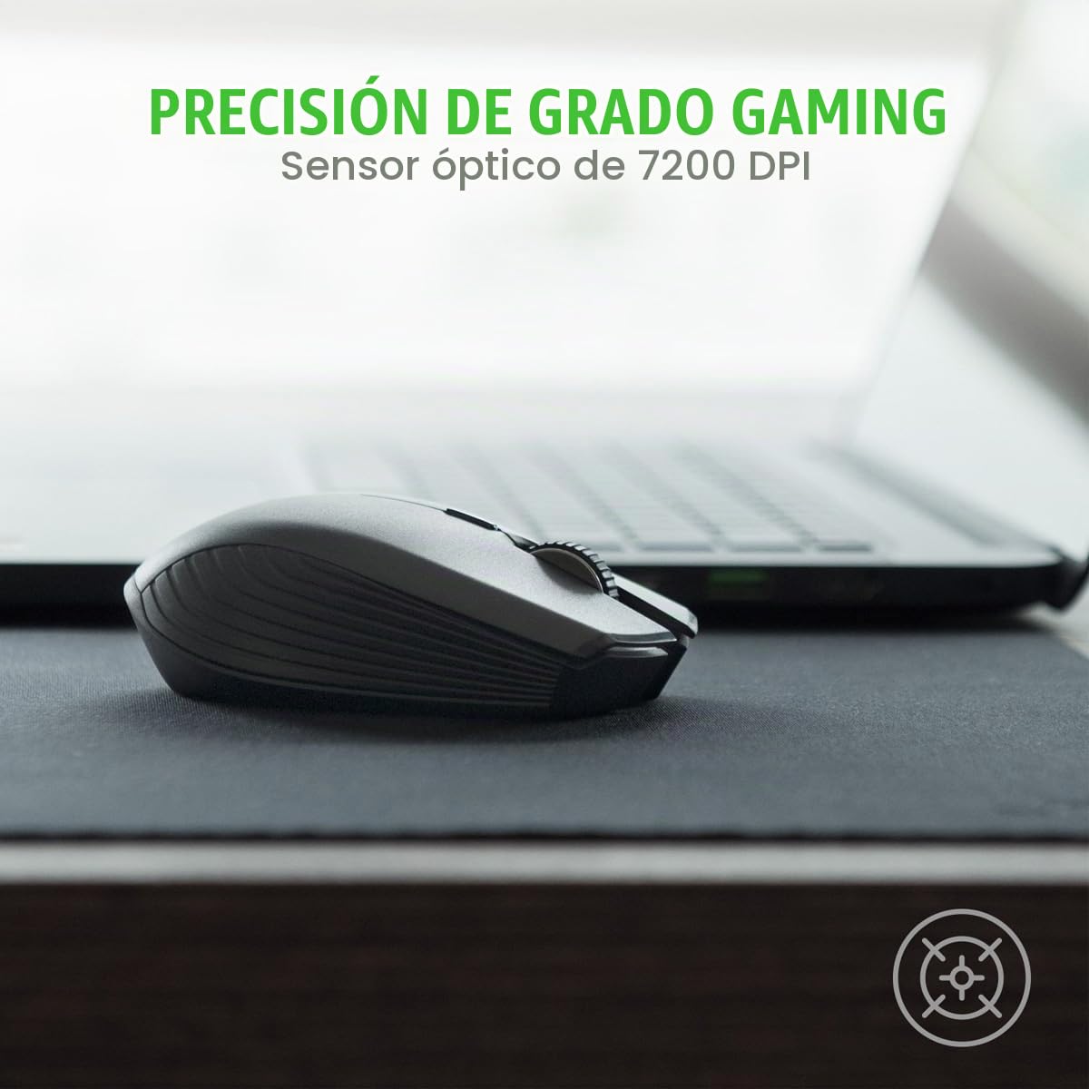 Razer Atheris Ratón Ergonómico para Juegos, Gaming con una duración de batería de 350 Horas, Sensor óptico de 7,200 dpi, Tecnología de frecuencia adaptativa de 2.4 GHz, Negro