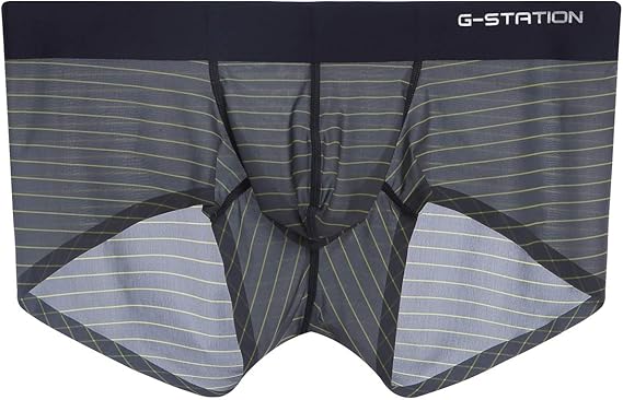 Amazon ジーステーション G Station G Station ジーステーション グリーンファイバー 軽量薄手 シースルーボーダーボクサーパンツ メンズ 男性下着 ローライズ 立体縫製 ボクサー 通販