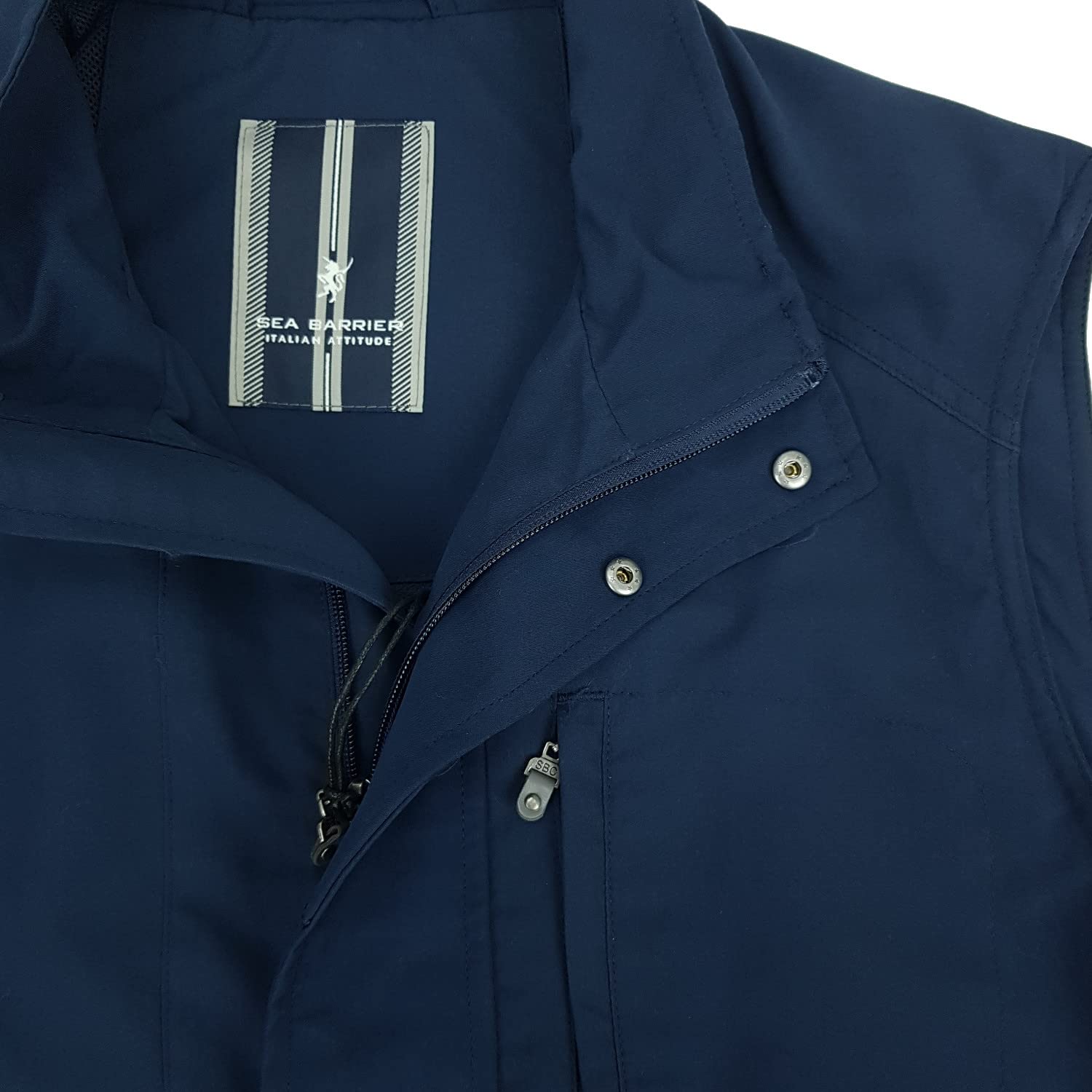 SEA BARRIER Gilet Uomo Giubbotto Senza Maniche Smanicato Blu Taglie Forti 3XL 4XL 5XL 6XL