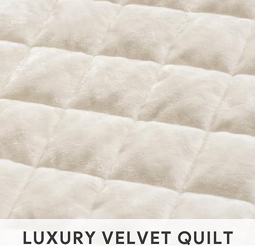 Miniatura 4 de RECYCO - Juego de edredón de terciopelo ligero, ropa de cama con colcha acolchada extragrande y 1funda de almohada a juego, para usar todo el año,