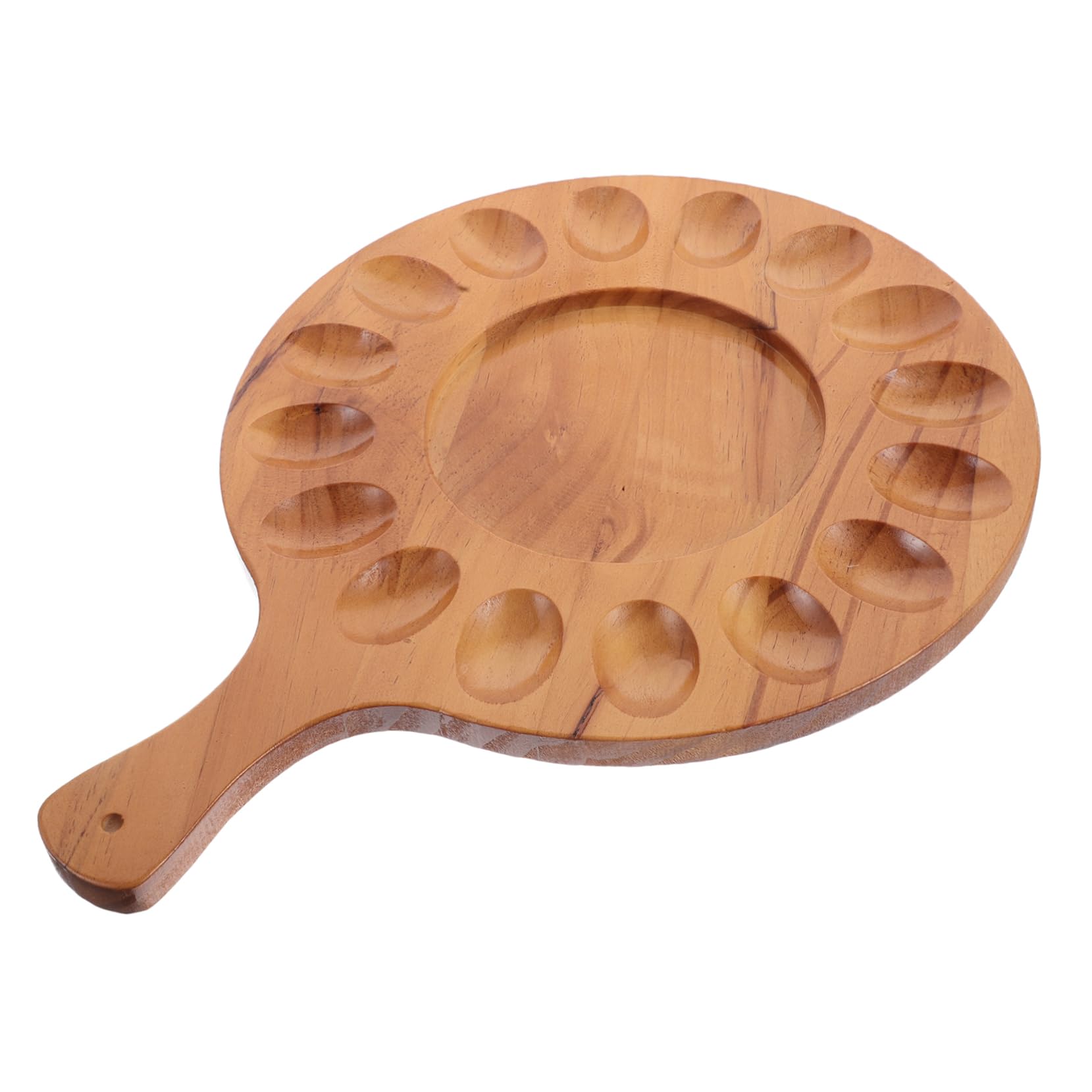 Organizador de Huevos para Frigorífico de Madera Diseño Compartimentado de 16 Huecos, Bandeja Multifuncional para Cocina y Encimera Estilo Creativo