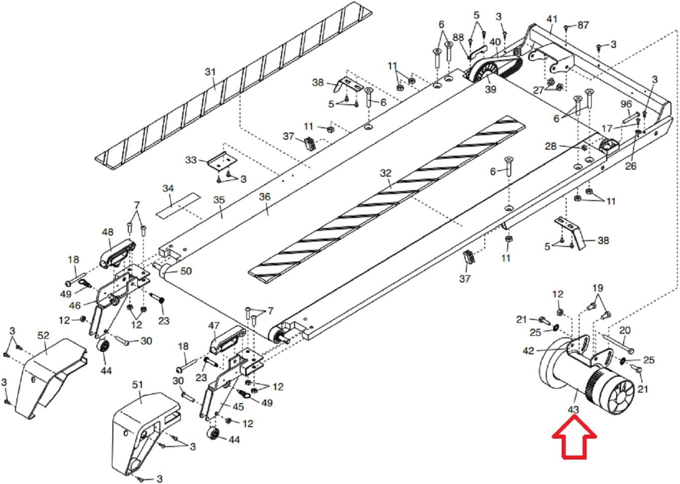 DC Drive Motor with Flywheel 417192 Works W FreeMotion Treadmill