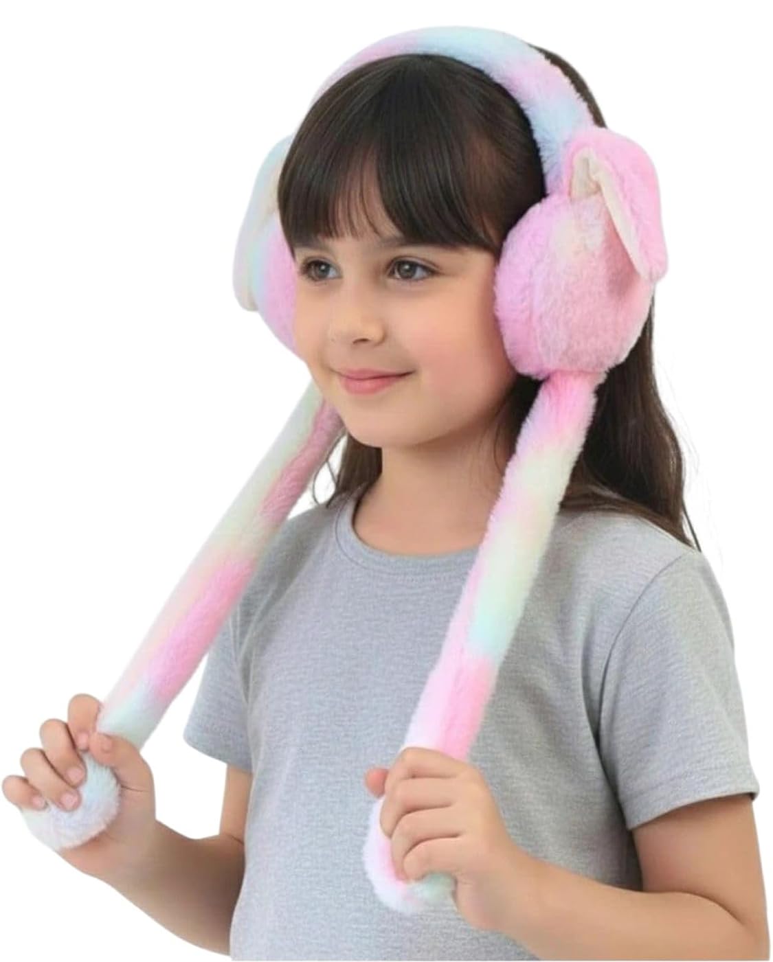 Trendy Winter earmuffs for Kids, Ear Muffs for Winter | Moving ear Bunny Earmuffs for Girls, Boys, Women, Chu chu sounds, Soft Warm Plush Faux Fur Ear Warmers for Cold Weather(Multicolor)-image-32