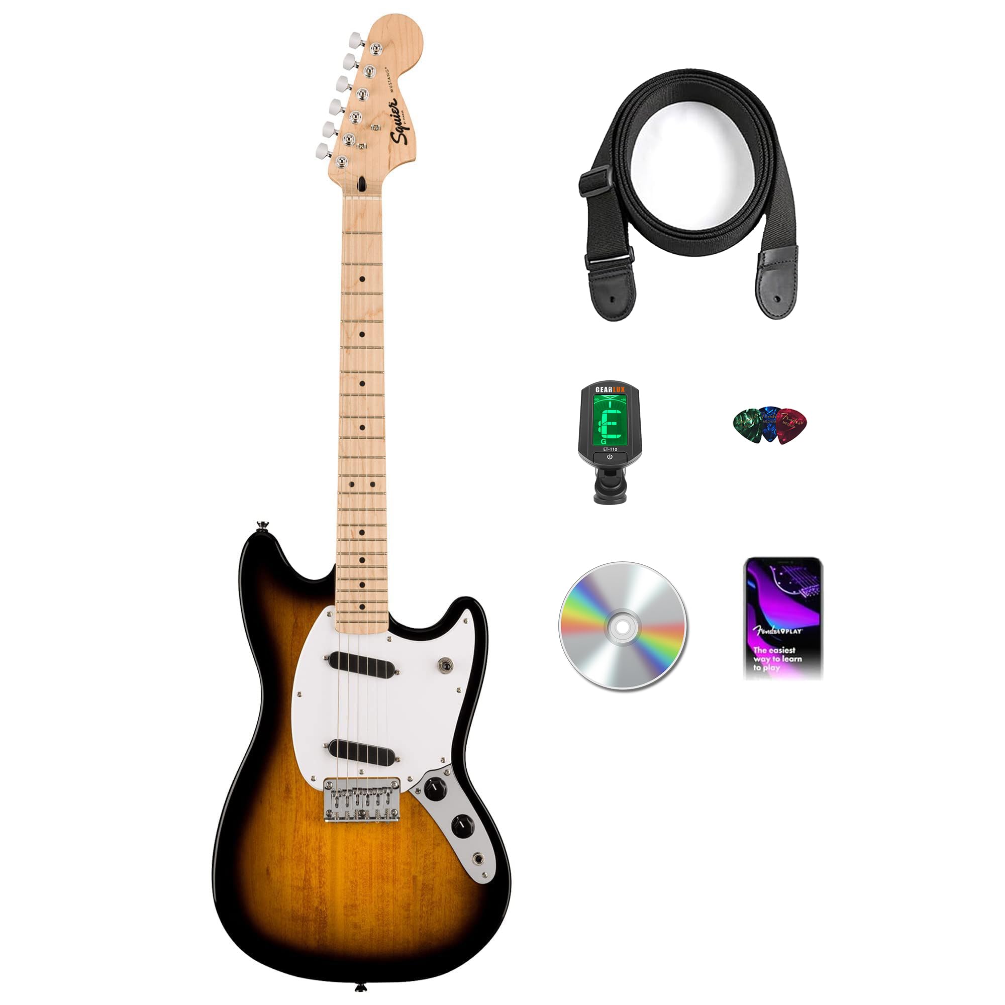 Amazon | Fender Squier Sonic Mustang、Maple Fingerboard、SS エレキ