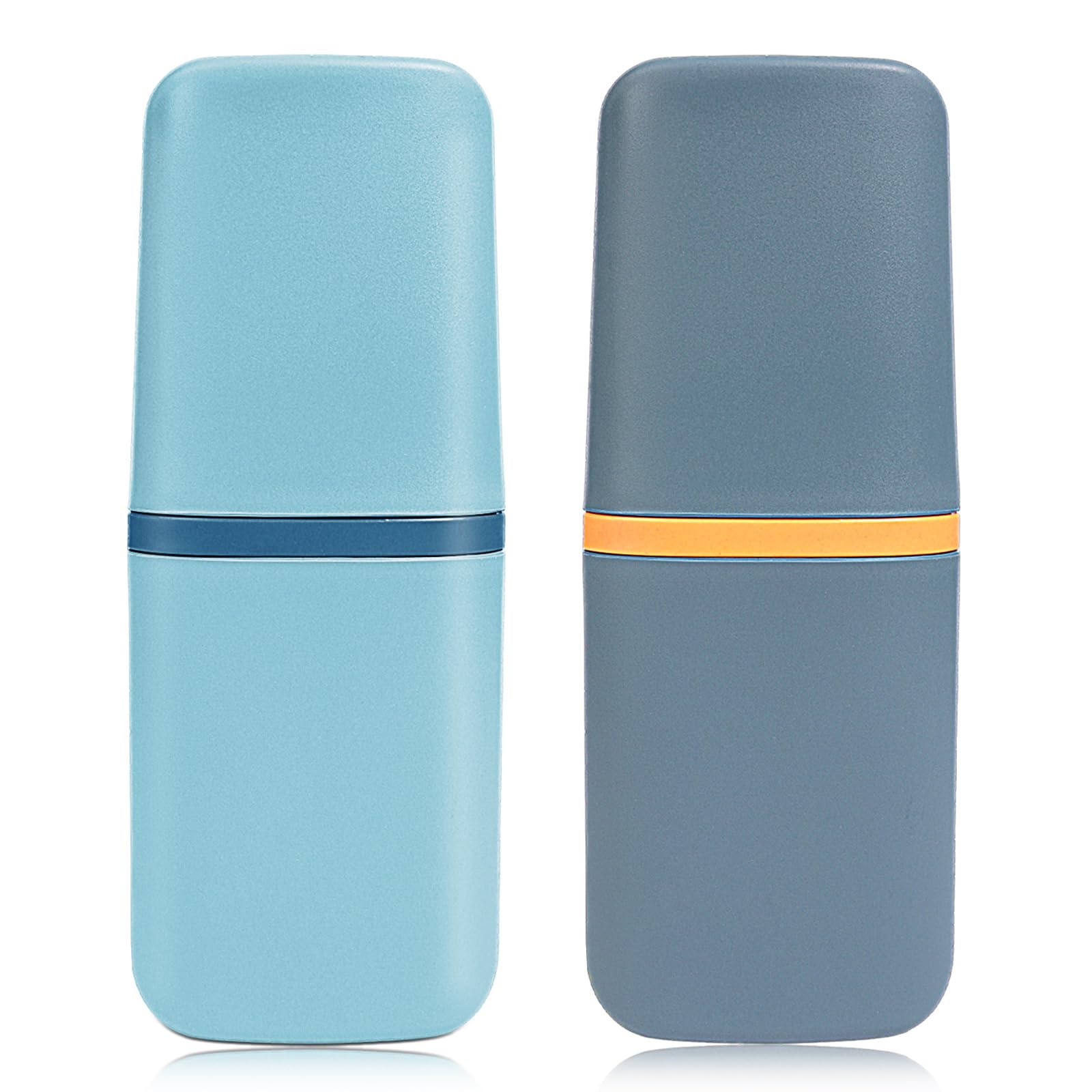 Molain 2 Pack Travel Toothbrush Cup Case, Portable Travel Toothbrush Holder with Cover Toothbrush Travel Container Toothbrush and Toothpaste Storage for School Camping Business Trip Bathroom