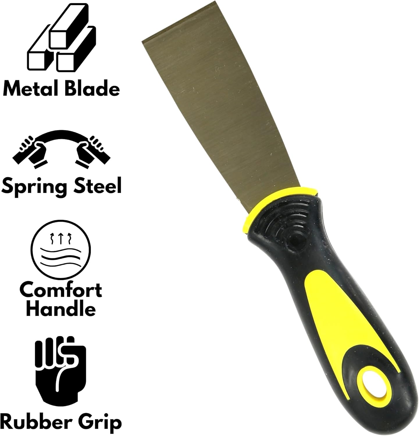 Harrier Hardware 4-Pack Soft Grip Handle Putty Scraper Knife, Flexible Blade, 1.5-inch Wide