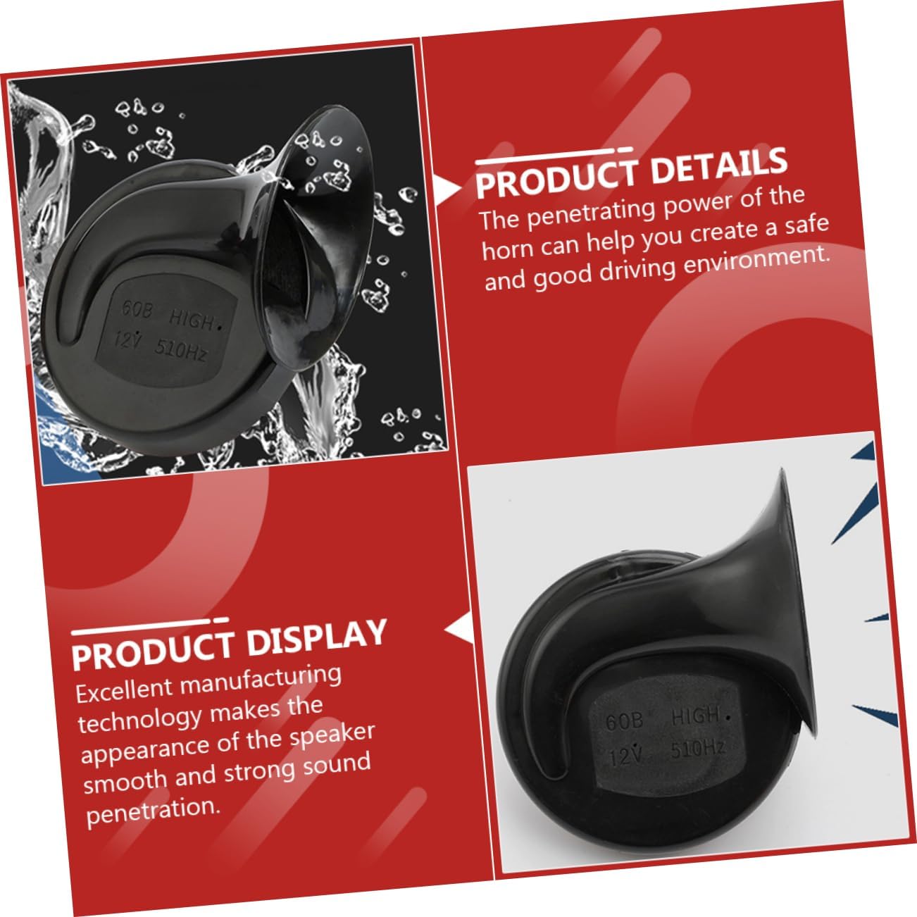 2pcs 12v Vehicle Horns Single and Dual Tone ABS Magnet Strong Sound