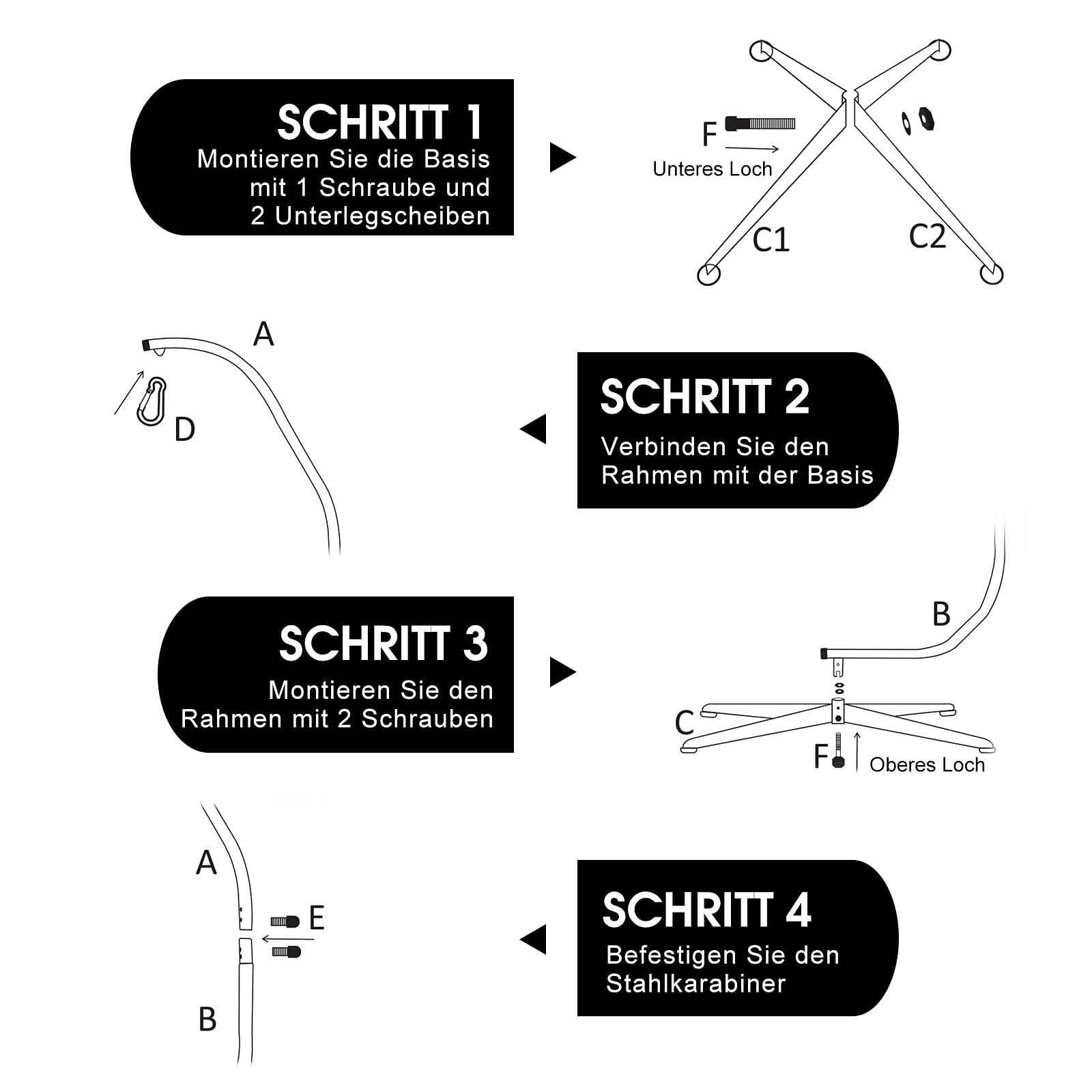 COSTWAY Hängesesselgestell, Gestell für Hängesessel/Hängestuhl, Hängestuhlgestell bis 150 kg belastbar, Hängesesselständer aus Metall, Hängesitzständer, Höhe 207 cm