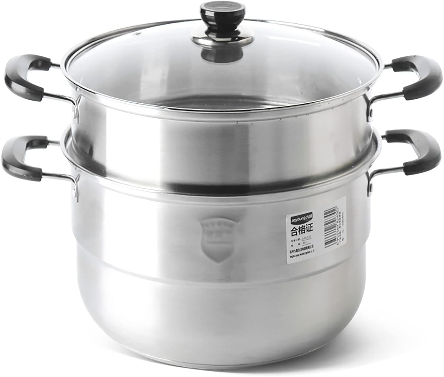 JFGCTYHXY Stainless steel steamer, 304 stainless steel steel-aluminum composite 3-layer pot bottom steamed buns fish seafood 28CM