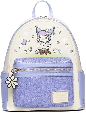 Loungefly Sanrio Kuromi Spring Blossom Sequin Womens Backpack