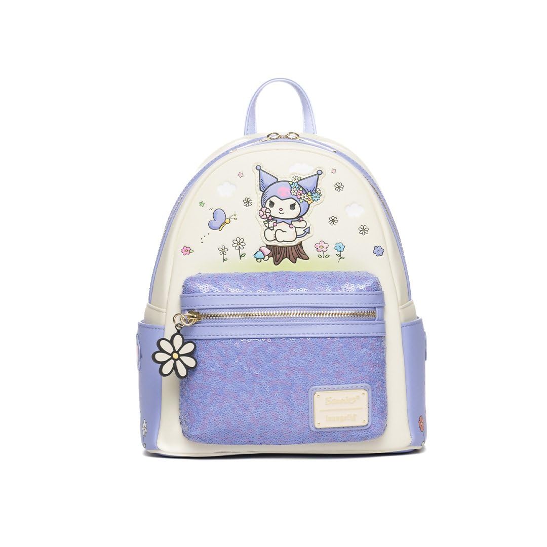 Loungefly Sanrio Kuromi Spring Blossom Sequin Womens Backpack