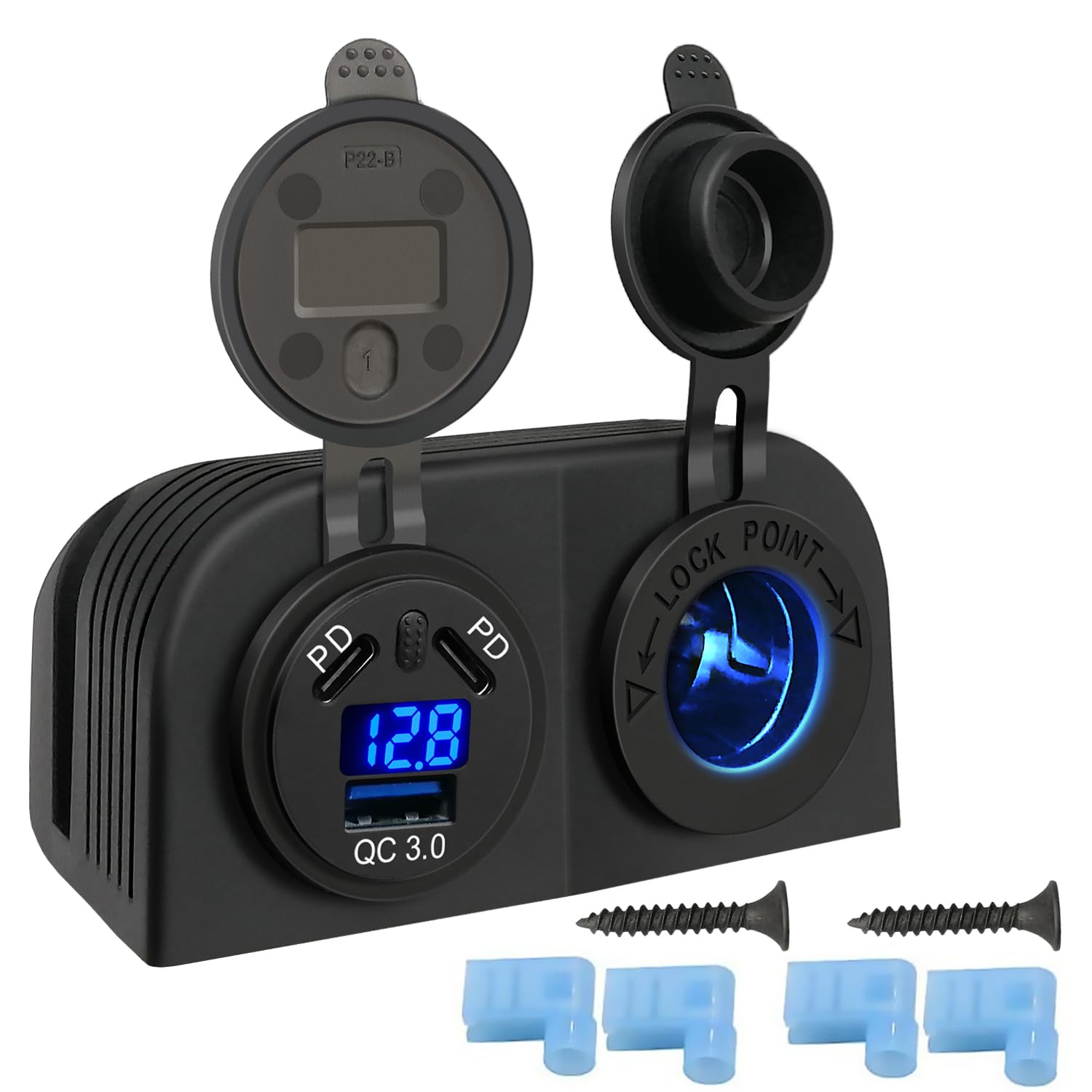 Prise Double USB étanche Pour Véhicule 12V/24V – 2 Ports, 5V 3.1A, Pour Moto, Bateau, Camping-car (lot De 2)