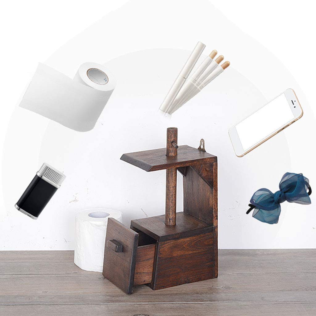 NEECS Portarotolo per Scatola di Carta igienica, Parete retrò in Legno massello Fatta a Mano, Stile retrò Creativo, Forte e Durevole