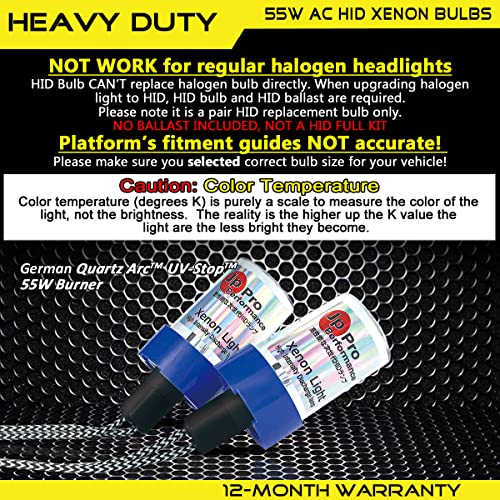 Image of 55W Heavy Duty HID Xenon Replacement Bulbs for 12V and 24V vehicles Headlight Fog-light (Pack of 2 bulbs) (H8 /9 /11 /16(they are same), 8000K)