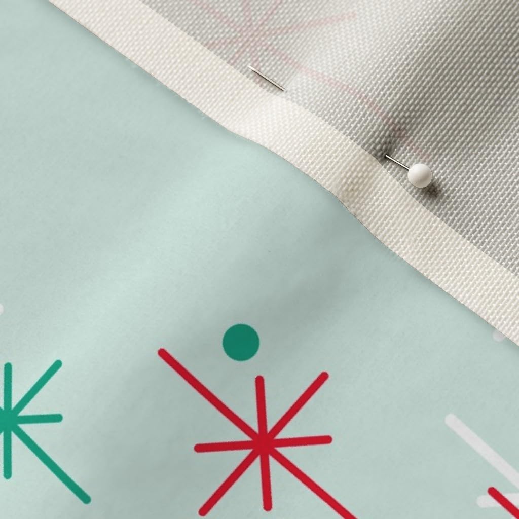 Spoonflower Fabric - Stars Retro Vintage Christmas Star Ornament Tree Mid Century Modern Printed on Upholstery Velvet Fabric Fat Quarter - Upholstery Home Decor Bottomweight Apparel