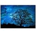 Starry Night Canvas Wall Art Black Tree Galaxy Landscape Prints Wall Decal Artwork,Starry Painting Prints For Living Room,Stretched on Premium Wood Frame,Ready to Hang