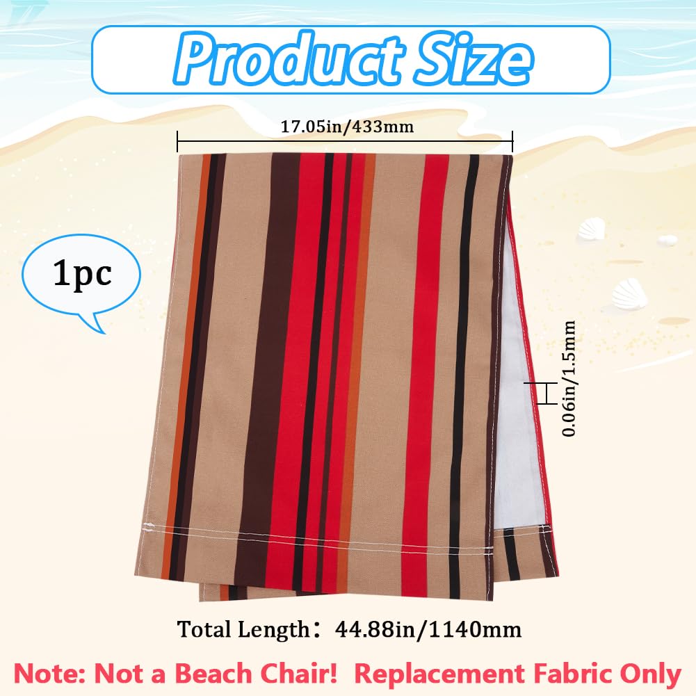 GORGECRAFT Tessuto di Ricambio per Sedia da Spiaggia in Legno Massiccio Strisce Arancioni e Nere Sedie A Sdraio in Tela 113x43cm Telo Coprisedia Pieghevole per Giardino Cortile Prendisole All'Aperto