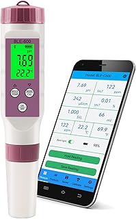 RCYAGO Smart Bluetooth PH Meter PH Tester with ATC, 7-in-1 PH/TDS/EC/ORP/S.G/Salinity/Temp Meter, 0.01 Resolution High Acc...