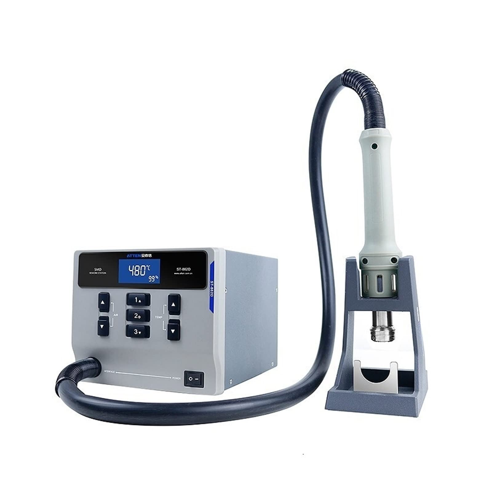 ATTEN St-862D 1000W Hot Wiatrówka Cyfrowy Wyświetlacz Stacja Lutownicza BGA Automatyczna Stacja Rozlutownicza Do Naprawy Snu dla początkujących DIY(SET B)