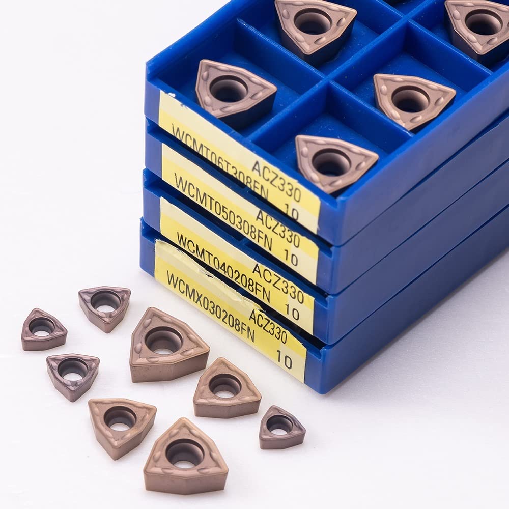 KEEBI Insertos de torneado de carburo 10 Piezas WCMT WCMX Hoja de aleación Dura, WCMT050308 WCMT040208 WCMT06T308 WCMX030208 WCMT080412FN FN Fresa (Angle : WCMT080412FN)
