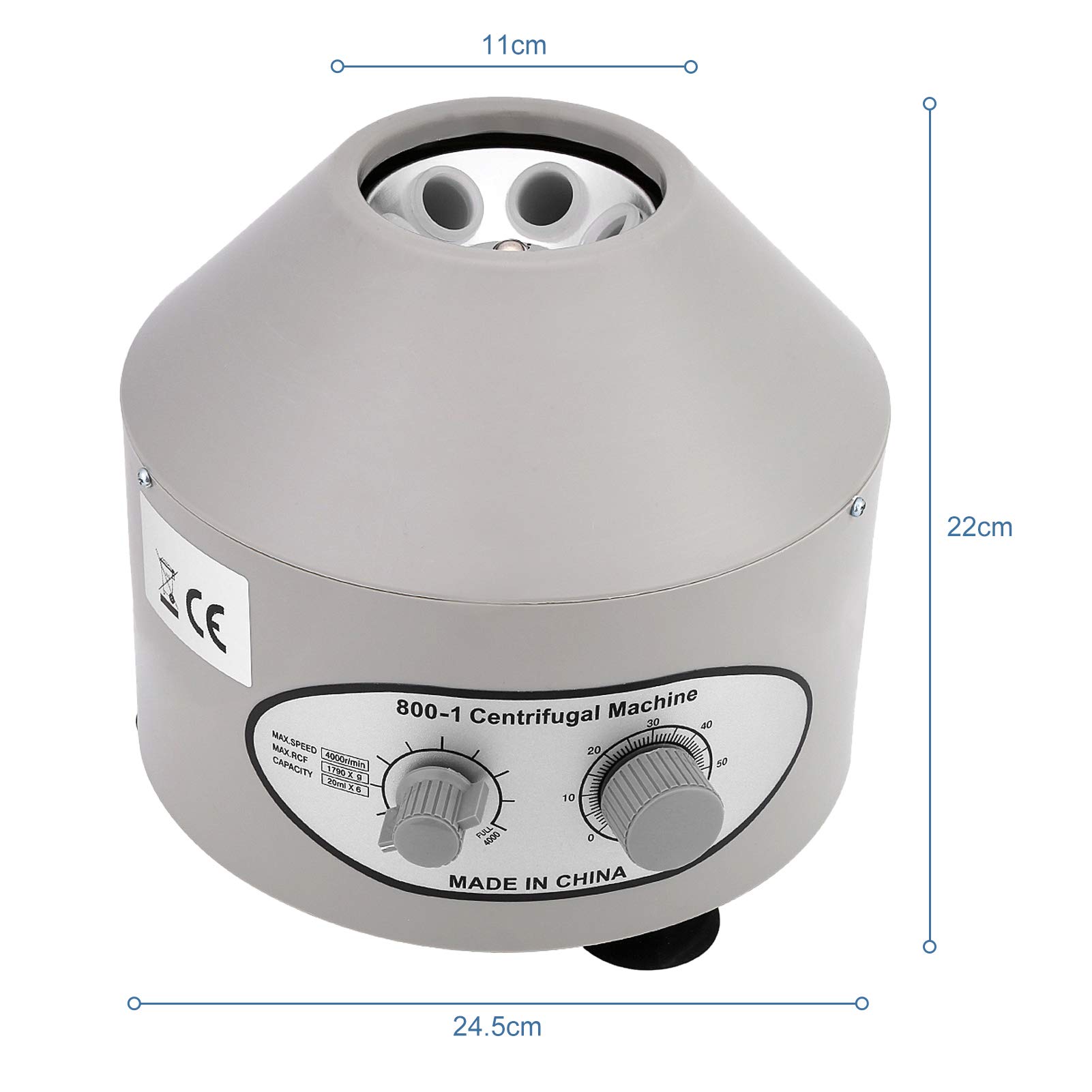 Ejoyous Centrifuga Elettrica Tavolo, Centrifuga Laboratorio, Centrifuga, 4000 Giri/min, Centrifuga Medica, per Laboratori Scuole di Medicina College, 6 x 20 ml, 220V, 22 x 24,5 x 11 cm
