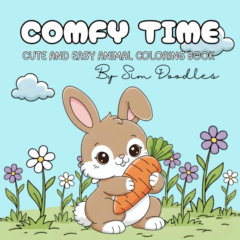 Comfy Time: Cute and Easy Animal Coloring Book