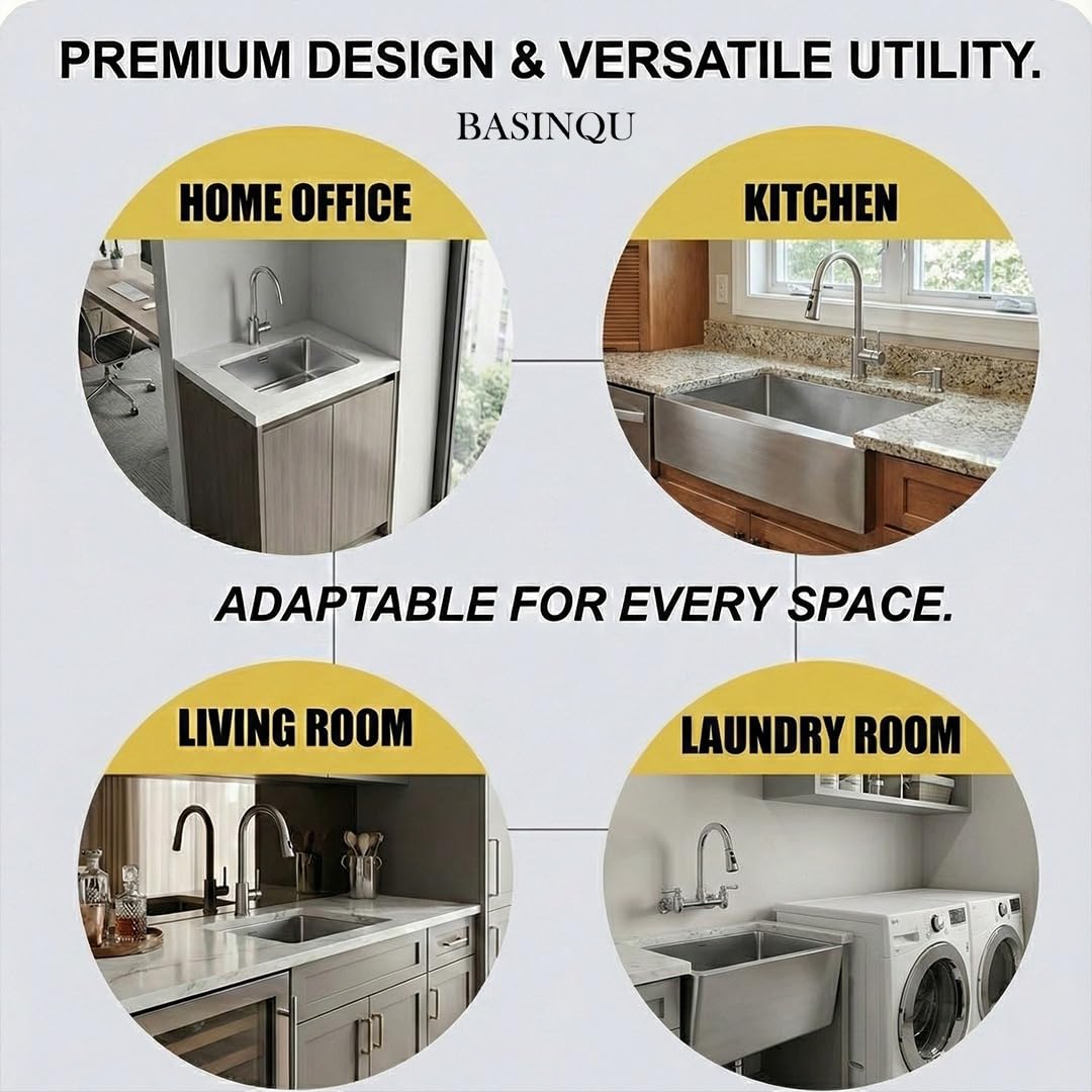BASINQU BASINQU Kitchen Sink 45x20x10 Inch Handmade Double Bowl Sink for Kitchen Basin 304 Grade Stainless Steel Sink Brushed Matte Finish Including Coupling Fruit Tray Hose Pipe Kitchen Basin Sinks 4