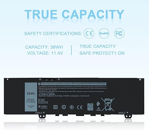 Miniatura 4 de 38Wh F62G0 39DY5 - Batería para laptop Dell Inspiron13 7000 Batería 7373 2 en 1 i7373 7370 7380 7386 P83G P87G P91G P83G001 P83G002 P87G002 P87G002