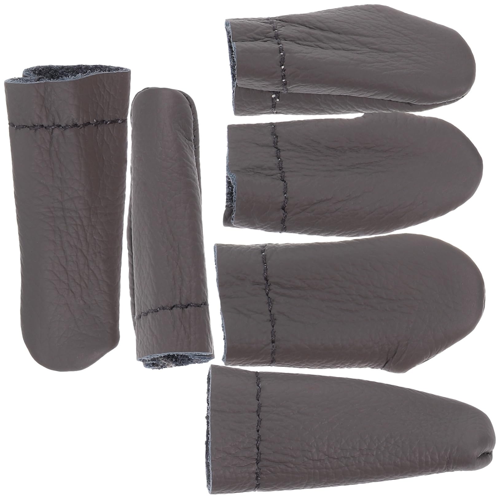 DOITOOL Protectores de Dedos 6 de Cuero Beige Ajustables para Proteger Puntas Dedos Color Aleatorio para Costura y Bordado en Manualidades