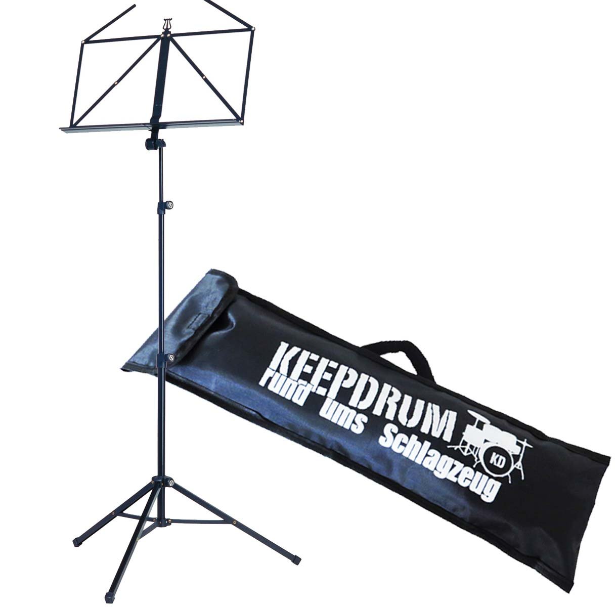 K&M 10065 Notenständer Notenpult schwarz + keepdrum Tasche