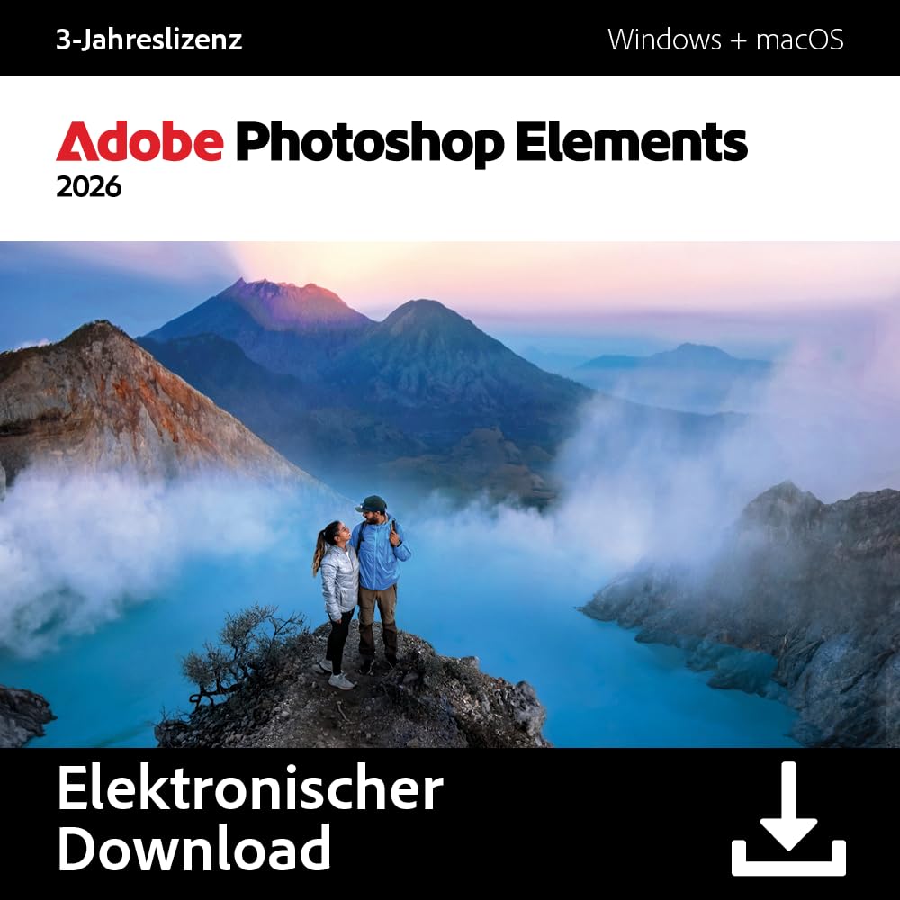 Adobe Photoshop Elements 2026 |3-Jahreslizenz | 1 Gerät│1 Benutzer│PC/Mac│ Download