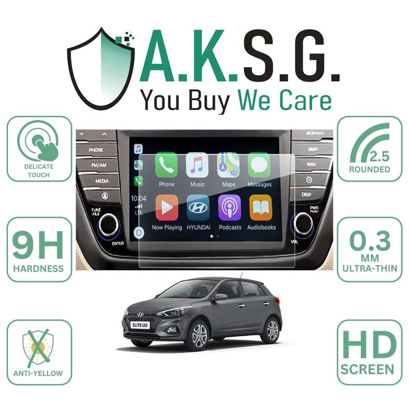 Image of A.K.S.G. A.K.S.G.Hyundai Elite i20 7 Inch [2018-2020] Car Accessories Navigation or Music System Touch Screen Infotainment Screen Protector (Company Fitted) Not a Tempered Glass [Transparent]