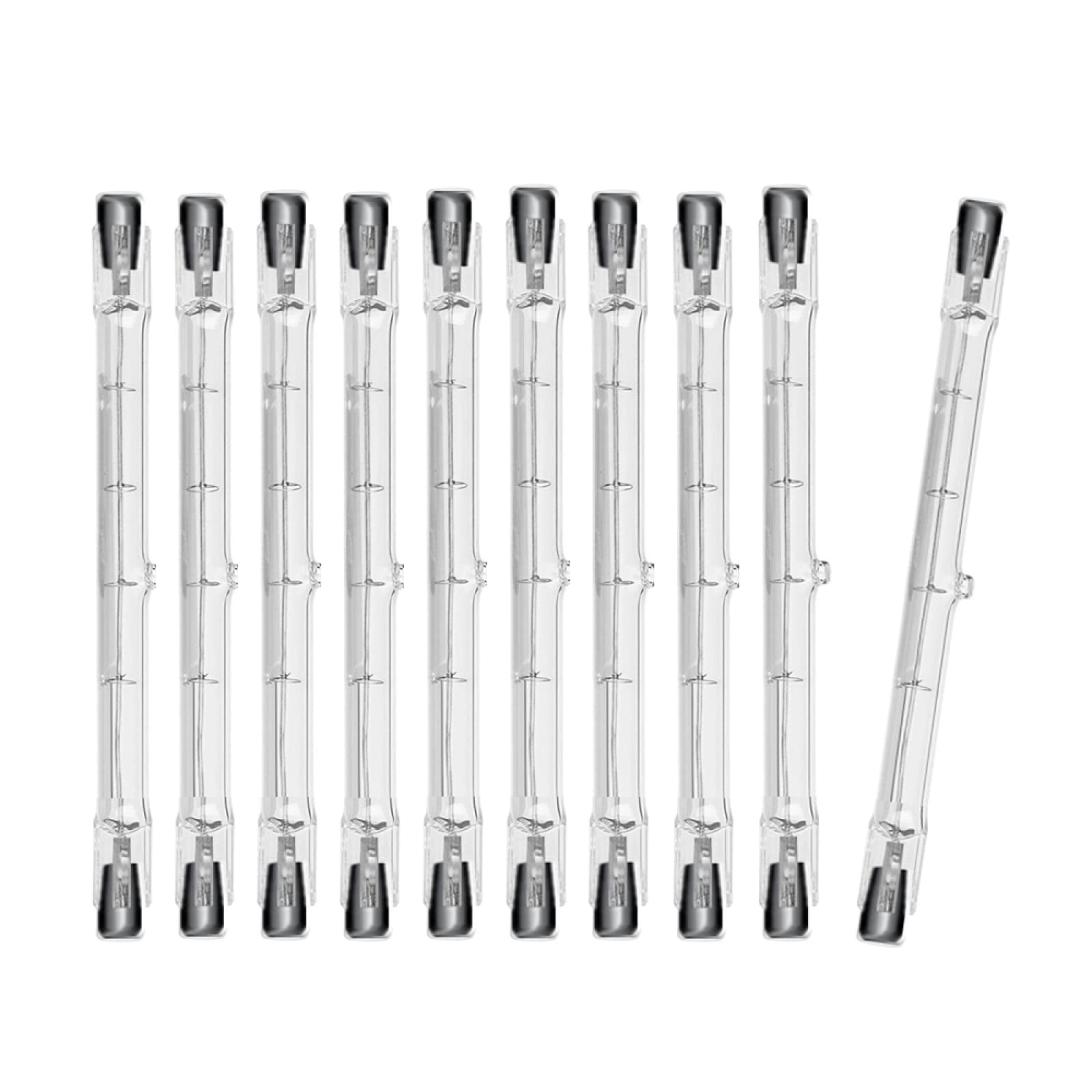 Ampoules Halogènes Linéaires R7s 100W 200W 300W 400W 1000W 1500W Ampoules De Sécurité 4000lm Blanc Chaud 2800K 220V 78mm 118mm 189mm 254mm Lumière À 360 Degrés Dimmable (Lot De 10),J254/【1000W】