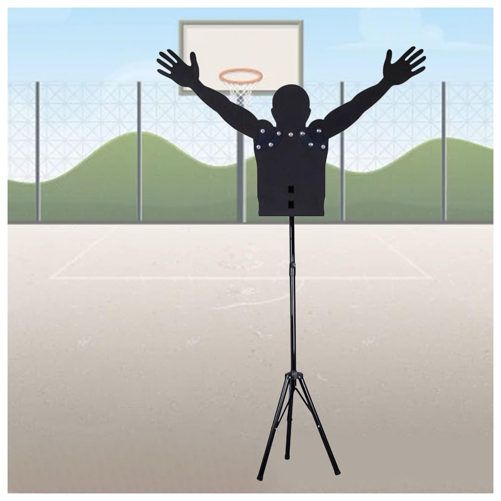 Manichino Difensivo per Basket Allenatore Di Tiro A Segno Libera Installazione Difensore Indossatrice Bracci E Altezza Regolabili Manichino Portatile Aiuto Per La Pratica Del Dribbling, Regali Per Mar