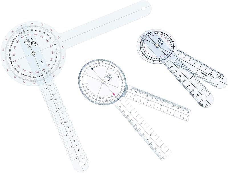 EMI Goniometer 3 Piece Set 12", 8", 6" Plus Convenient Carrying case EGM-429 - The Original 3 Piece Goniometer Set. Quality You can Feel.