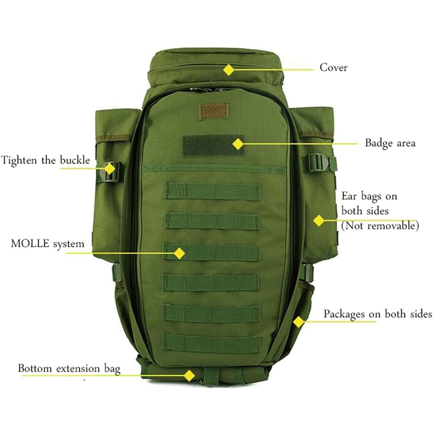 Mochila Supervivencia,Mochila Tactica, 56-75L Mochilas De Marcha,Mochila Militar Pechera para Senderismo Campismo Escaladas Skate Gimnasio Viajes O Paseo Al Aire Libre E