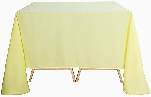 Miniatura 6 de BalsaCircle Mantel cuadrado de poliéster de 90 x 90 pulgadas, color azul real, para bodas, fiestas, catering, cocina, comedor, eventos