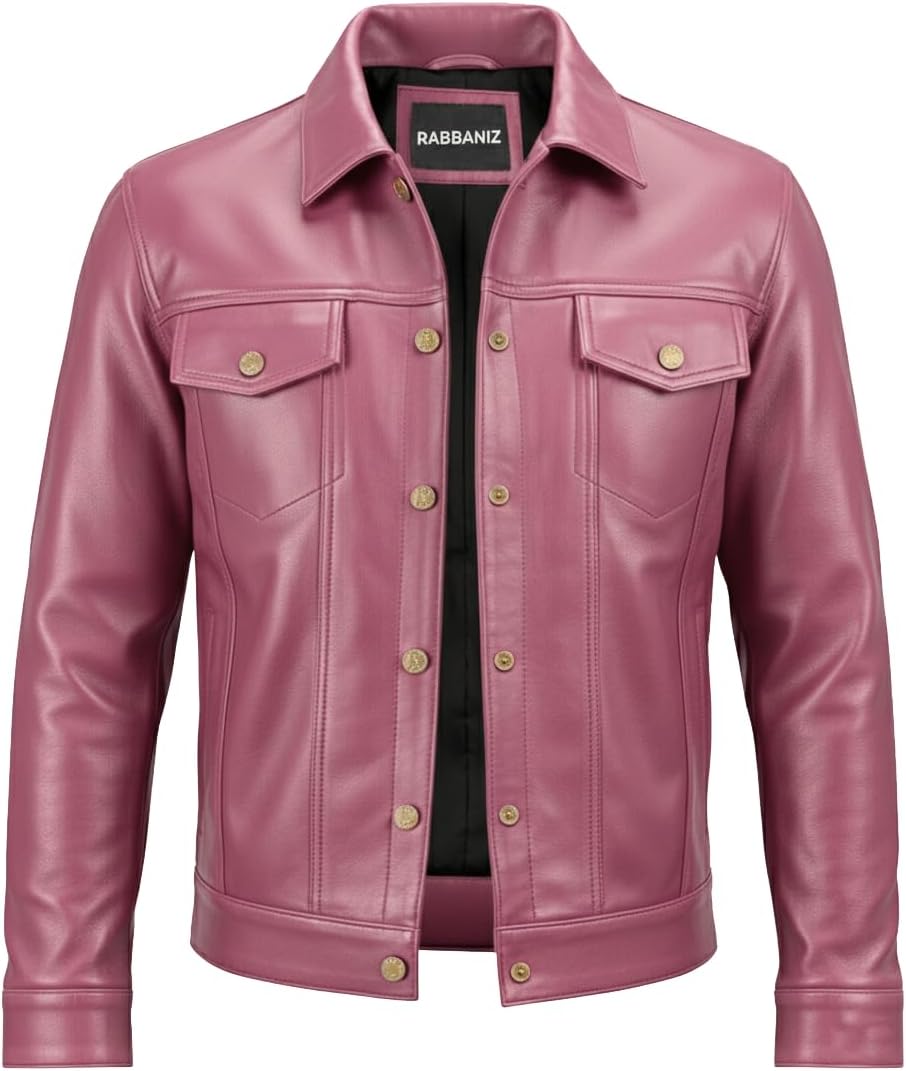 Premium Vintage Genuine Leather Jacket Men - Real Lambskin Men's Trucker Leather Jackets