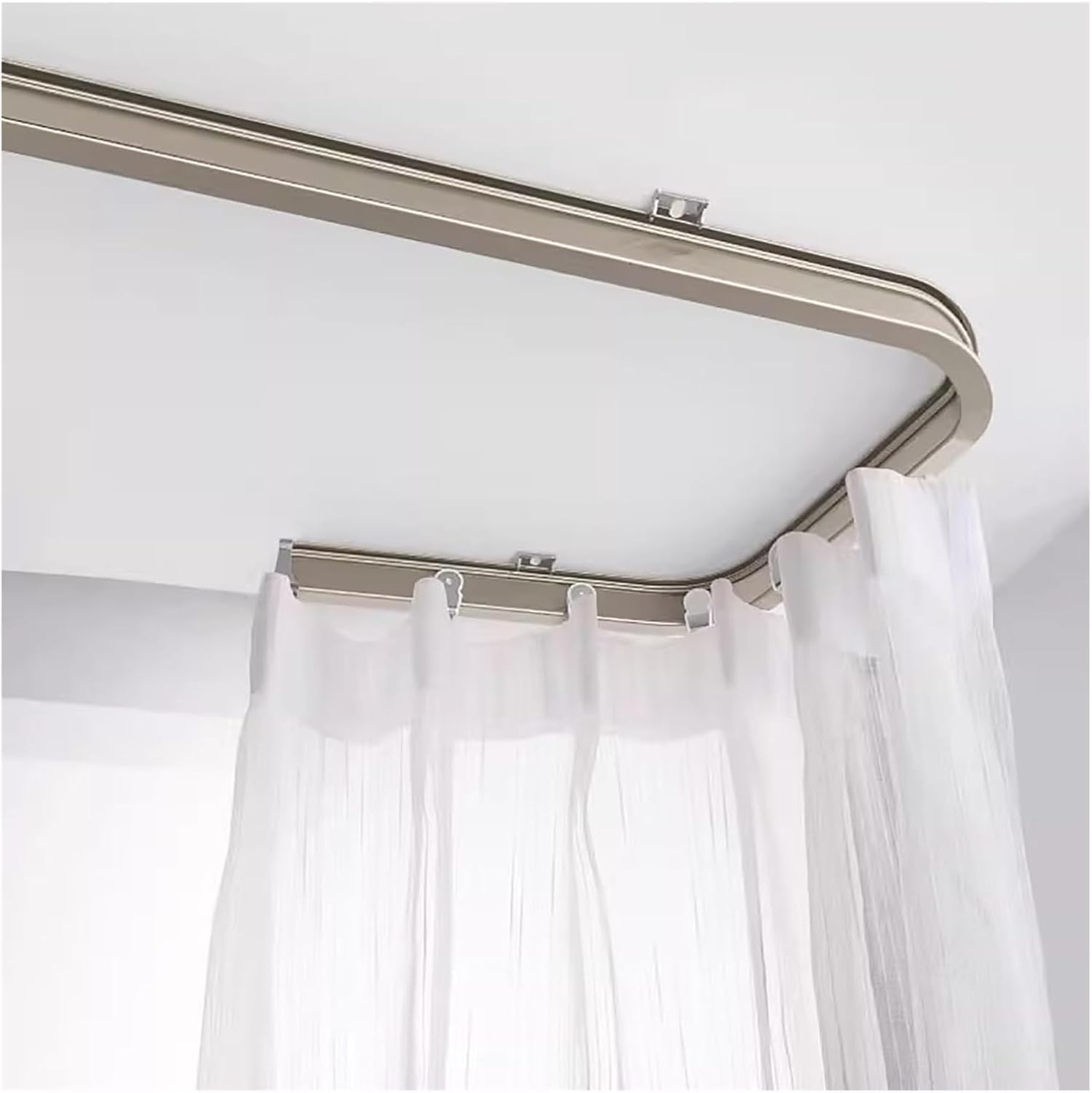 Sistema metallico flessibile da 1,8 m a soffitto e parete con puleggia silenziosa. Design pieghevole e tagliabile per ospedali e camper