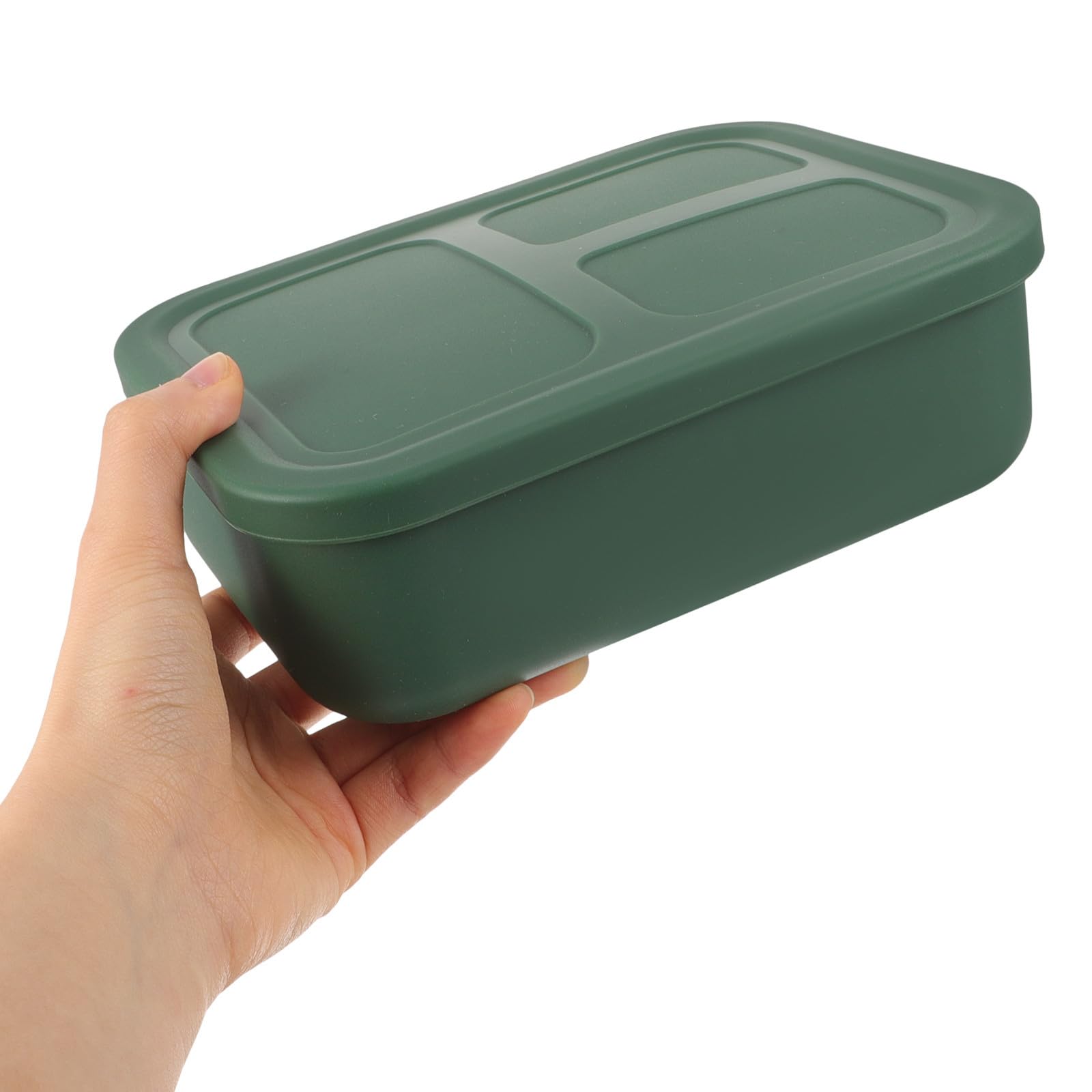 ABOOFAN Portapranzo in Silicone Scomparti Ermetici da 420ml, Resistente al Microonde, Contenitore per Pranzo Termico per Scuola e Ufficio