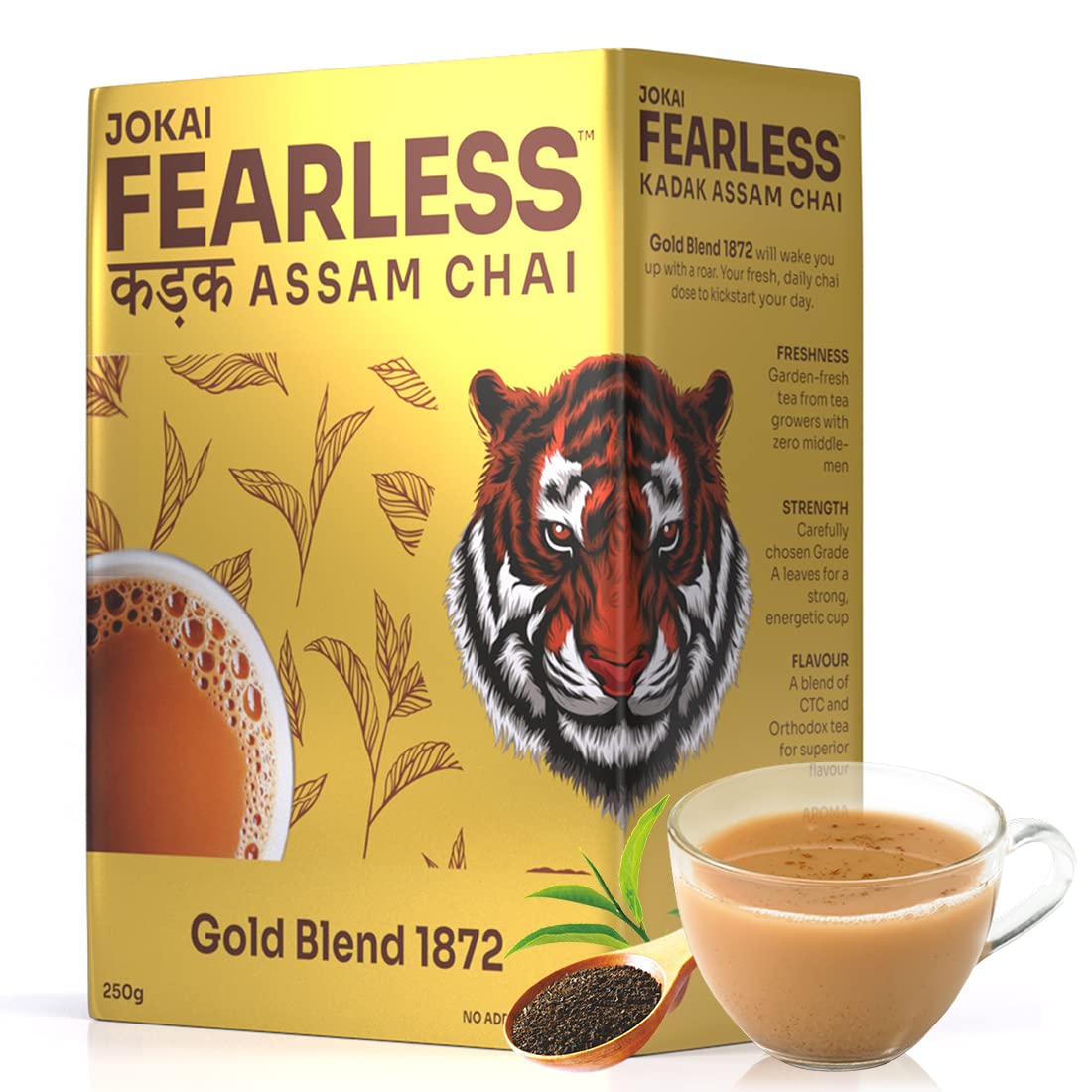 Fearless Tea Gold Blend 1872 CTC Chai, 250g | Kadak Assam Chai Patti | Premium Black Tea Powder, Darjeeling Long Leaves | Organic Taste, Strong Aroma & Natural Colour | Fresh Loose Leaf (B09SHJTKP6) Amazon Price History, Amazon Price Tracker