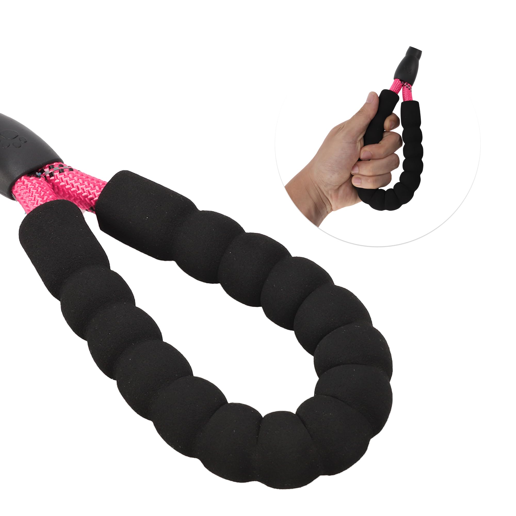 CAPASTEC Guinzaglio per Cani Corda Riflettente in Nylon, Manico in Spugna, Rosa, Lunghezza 130cm Dia. 1/2 Pollice