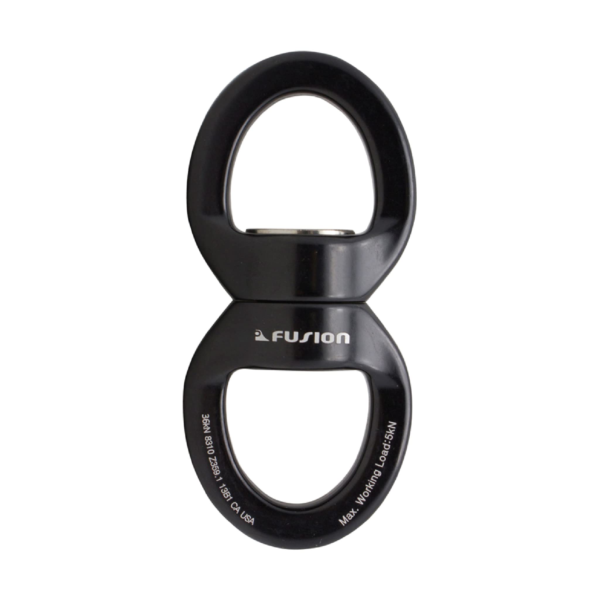 Fusion ClimbDelta Swivel - Safest Rotational Device Hanger for Web Tree Swing, Therapy Swing, Aerial Dance, Rock Climbing, Hanging Hammocks (FP-8300-BLKBLK)