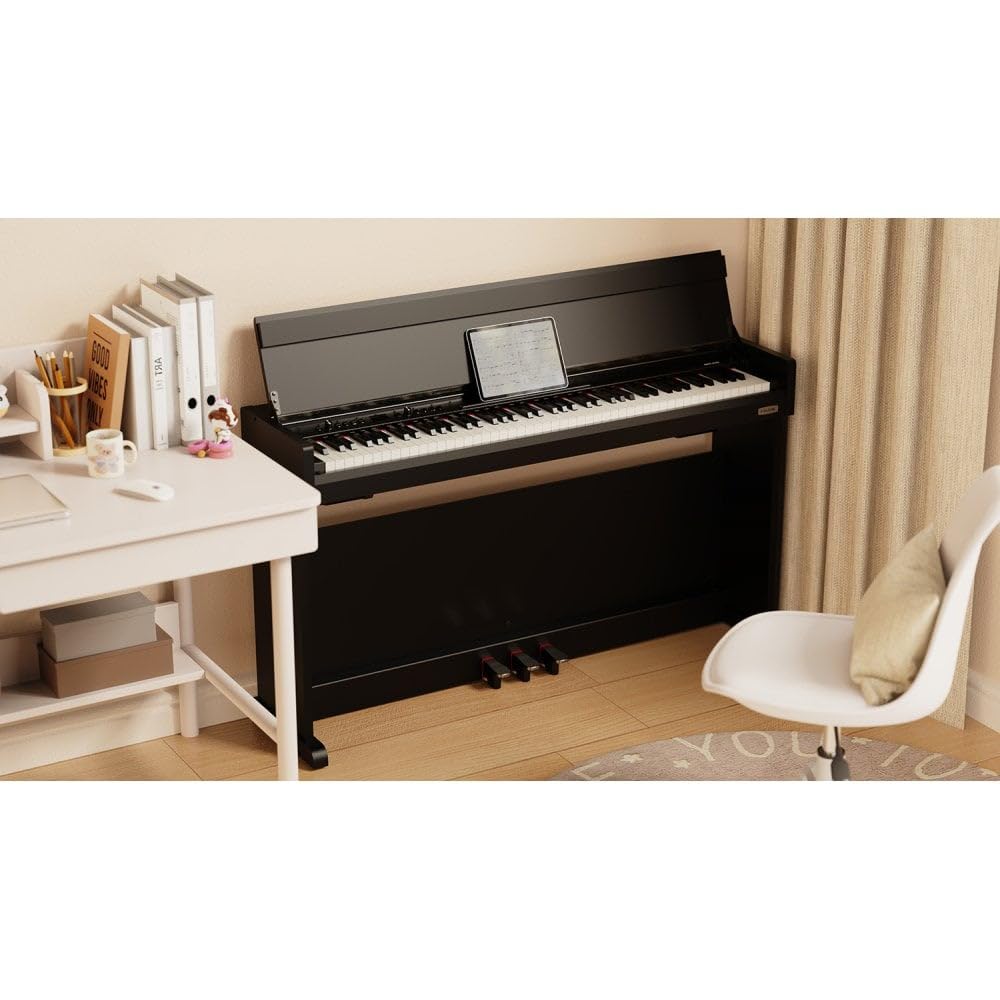 NU-X | NCK-330 Pianoforte verticale digitale: 88 note Hammer Action Keyboard con Bluetooth, integrazione USB e controllo multifunzione per casa e studio