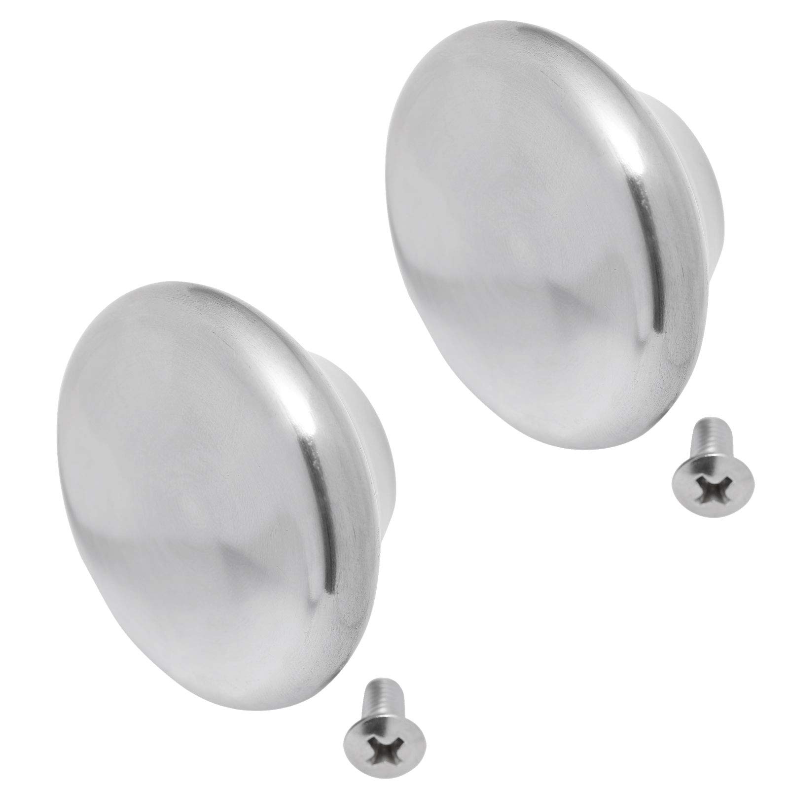 First4spares Silver Knob Handle For Le'creuset Cookware, Lids And Pans (Pack Of 2)