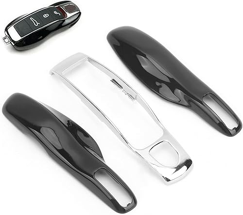 Miniatura 8 de Carcasa de repuesto para llavero de entrada sin llave, funda protectora de repuesto para modelos 92A 2011-up (negro + plateado)