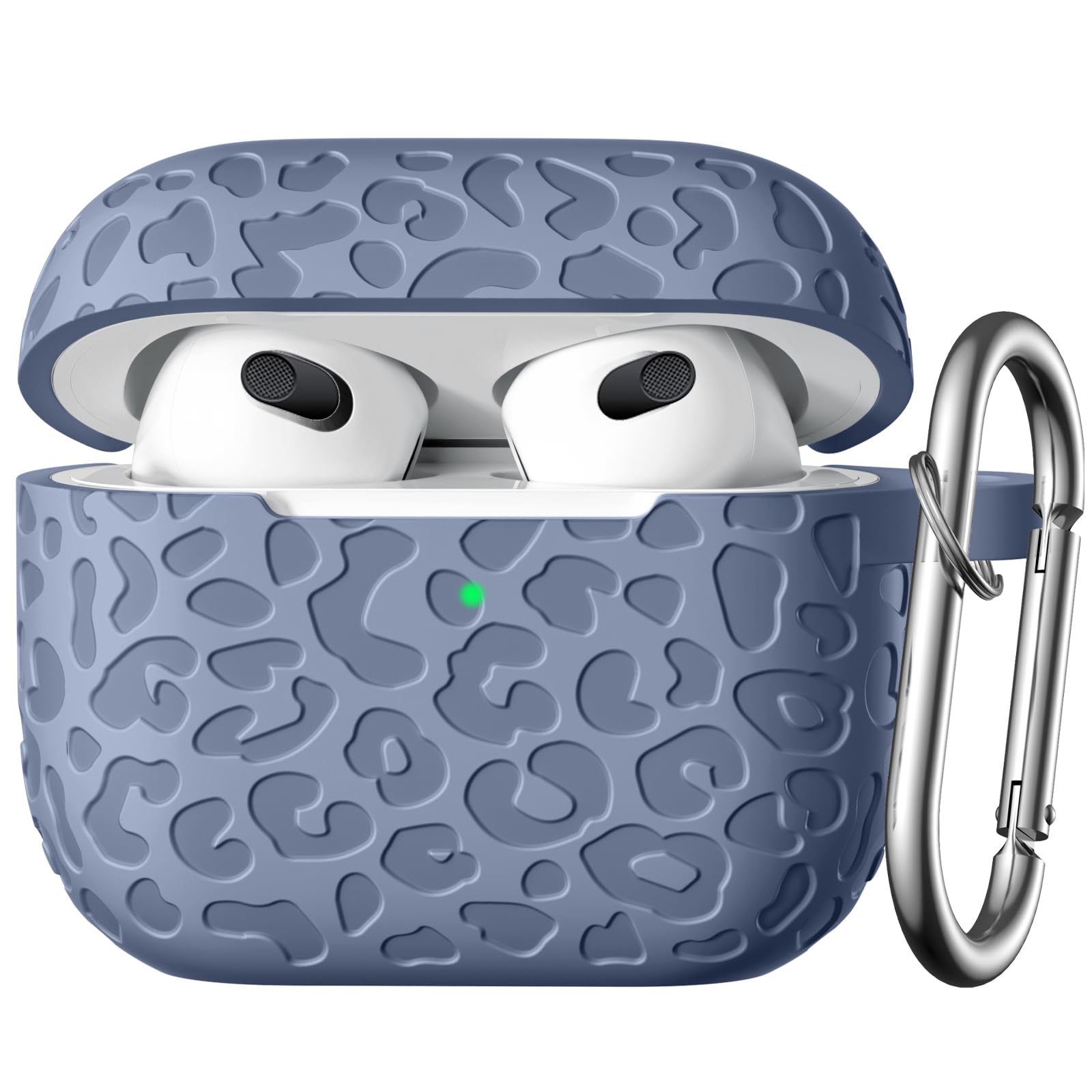 DGege for AirPod Case 3rd Generation Cover with Keychain Accessories,Leropard Engraved Skin Soft Cover Compatible with Apple AirPod 3rd Generation